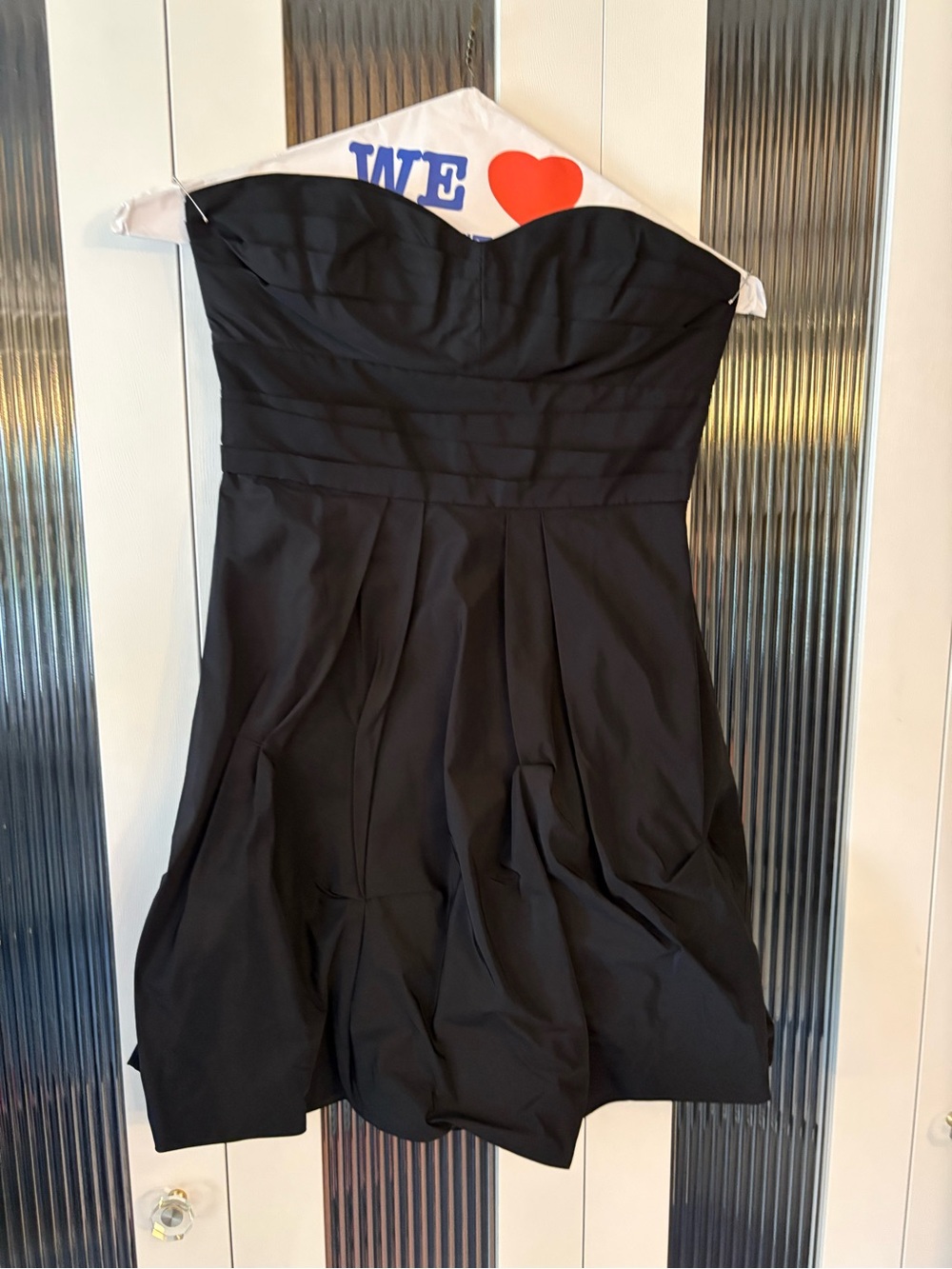 BCBGMaxAzria Strapless Black Pleated Cocktail Dress